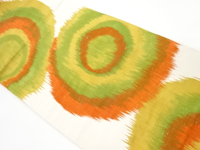 節紬抽象模様織り出し名古屋帯